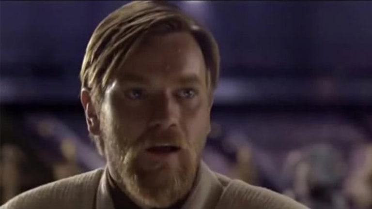 A close-up of Obi-Wan Kenobi from Star Wars.