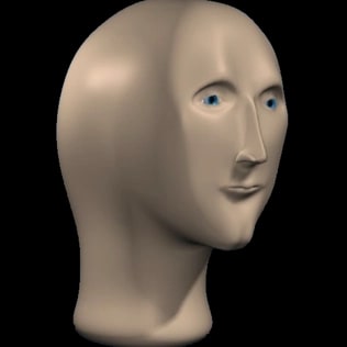 A smooth beige three-dimensional human head.
